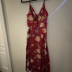 Floral Red Dress
